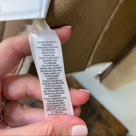 NWT LOFT Faux Fur Suede Jacket Coat Size Small - Picture 13 of 13